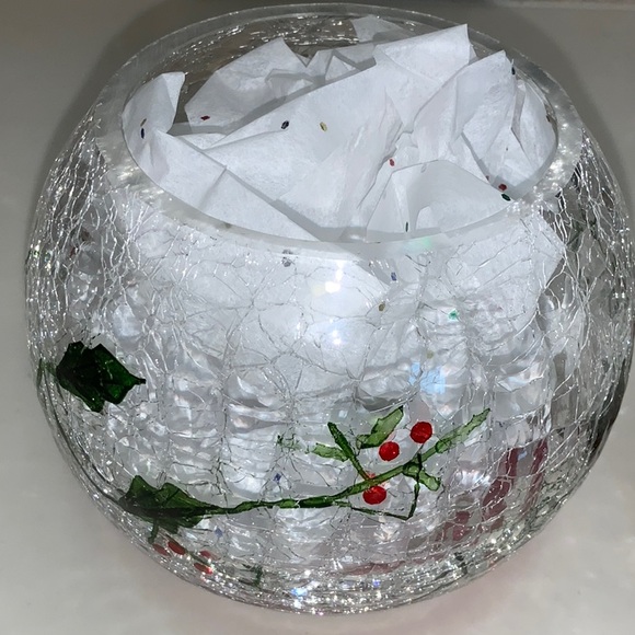 Pfaltzgraff Winterberry Large Votive Candle Holders Set of 2 Glass Flower Vase - Picture 4 of 5